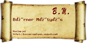 Börner Mátyás névjegykártya